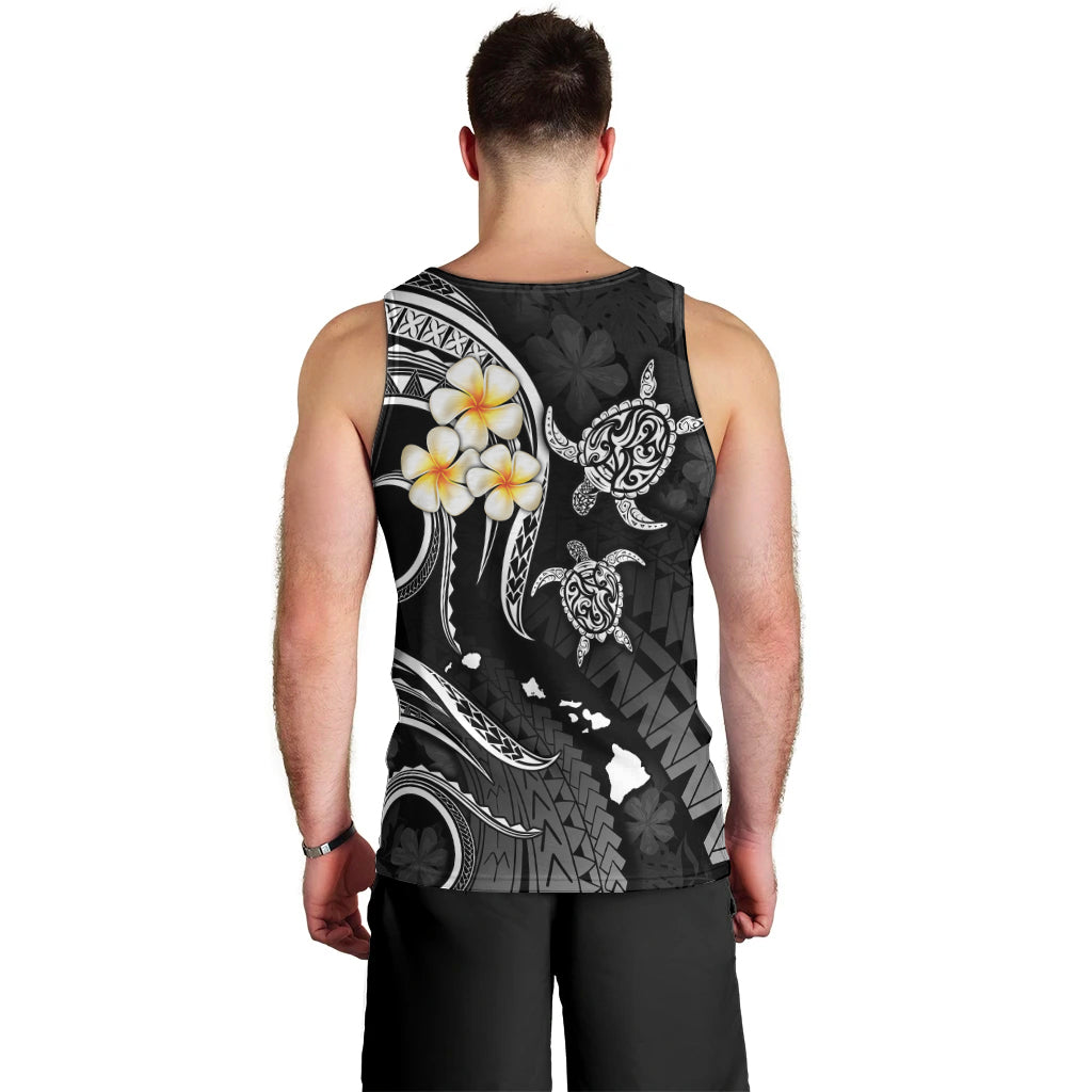 Personalised Niihau Hawaii Men Tank Top Polynesian Tattoo and Pacific Plumeria White Vibe LT9 - Polynesian Pride