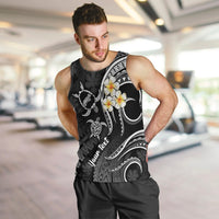 Personalised Niihau Hawaii Men Tank Top Polynesian Tattoo and Pacific Plumeria White Vibe LT9 - Polynesian Pride