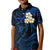 Personalised Molokai Hawaii Kid Polo Shirt Polynesian Tattoo and Pacific Plumeria Blue Vibe LT9 Kid Blue - Polynesian Pride