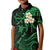 Personalised Molokai Hawaii Kid Polo Shirt Polynesian Tattoo and Pacific Plumeria Green Vibe LT9 Kid Green - Polynesian Pride