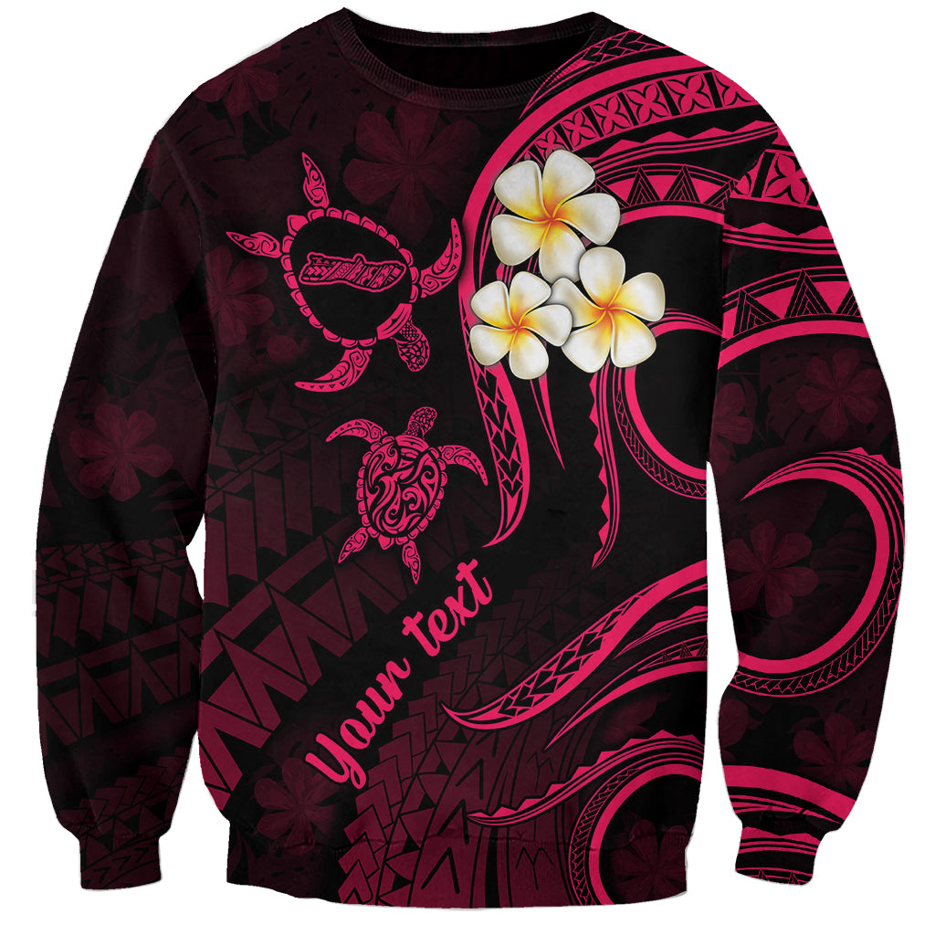 Personalised Molokai Hawaii Sweatshirt Polynesian Tattoo and Pacific Plumeria Pink Vibe LT9 Unisex Pink - Polynesian Pride