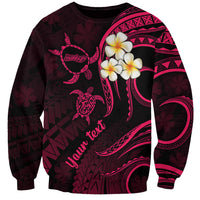 Personalised Molokai Hawaii Sweatshirt Polynesian Tattoo and Pacific Plumeria Pink Vibe LT9 Unisex Pink - Polynesian Pride