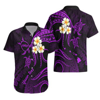 Personalised Molokai Hawaii Hawaiian Shirt Polynesian Tattoo and Pacific Plumeria Purple Vibe LT9 - Polynesian Pride