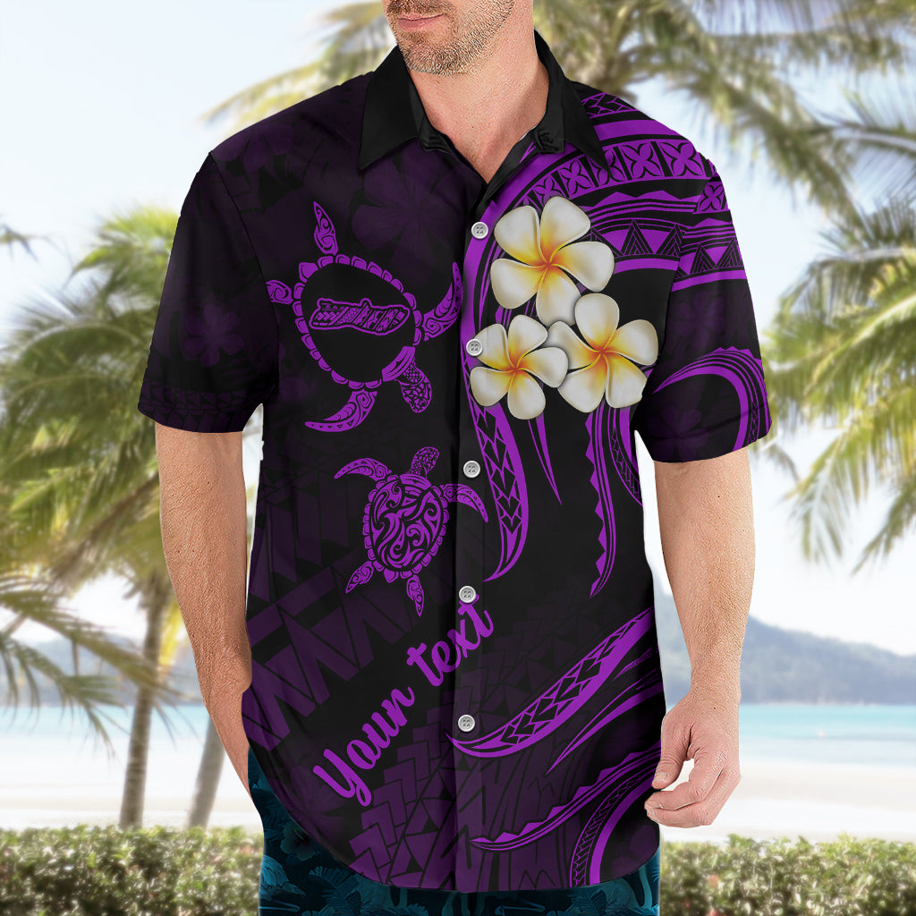 Personalised Molokai Hawaii Hawaiian Shirt Polynesian Tattoo and Pacific Plumeria Purple Vibe LT9 - Polynesian Pride