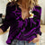 Personalised Molokai Hawaii Women Casual Shirt Polynesian Tattoo and Pacific Plumeria Purple Vibe LT9 Female Purple - Polynesian Pride