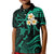 Personalised Molokai Hawaii Kid Polo Shirt Polynesian Tattoo and Pacific Plumeria Turquoise Vibe LT9 Kid Turquoise - Polynesian Pride
