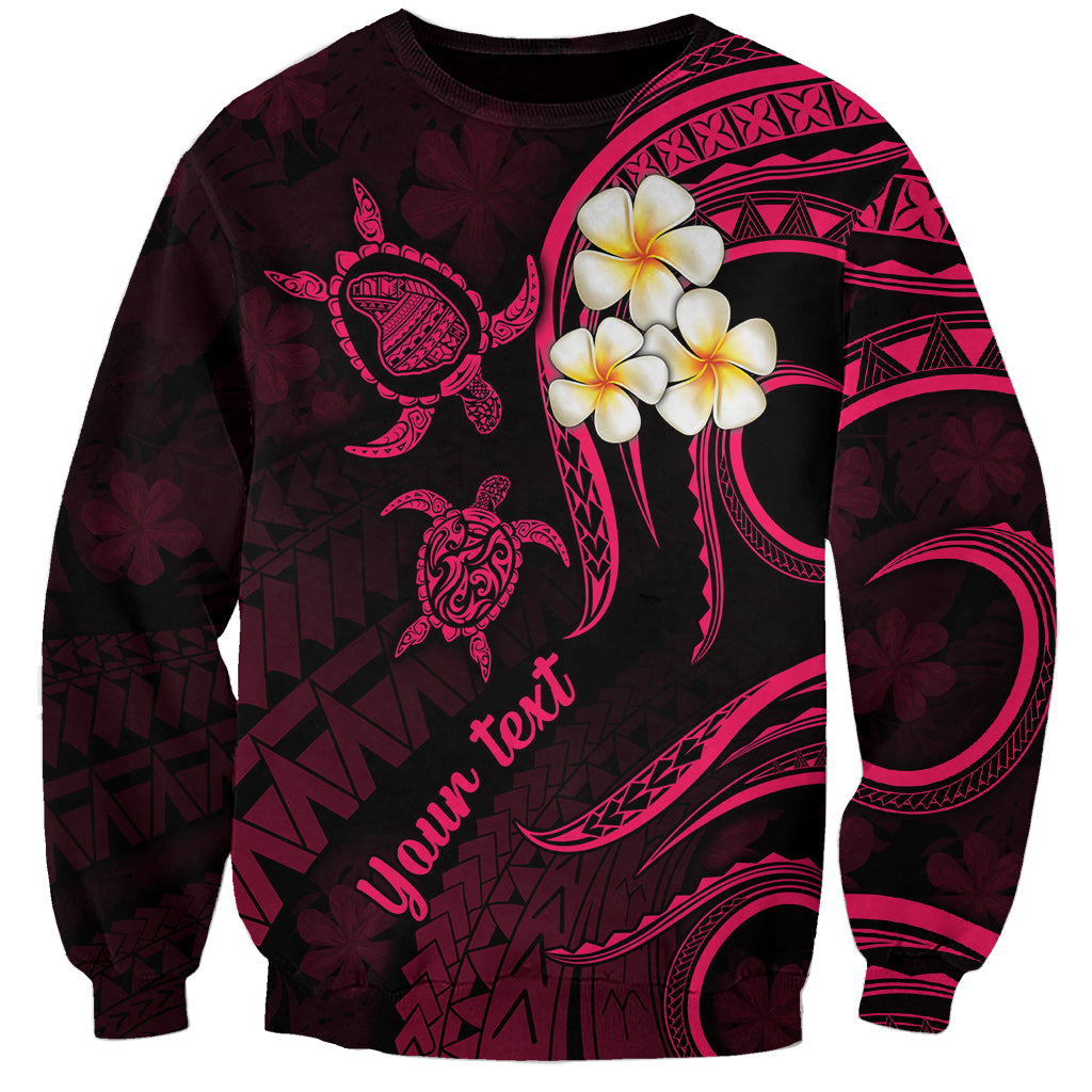 Personalised Lanai Hawaii Sweatshirt Polynesian Tattoo and Pacific Plumeria Pink Vibe LT9 Unisex Pink - Polynesian Pride