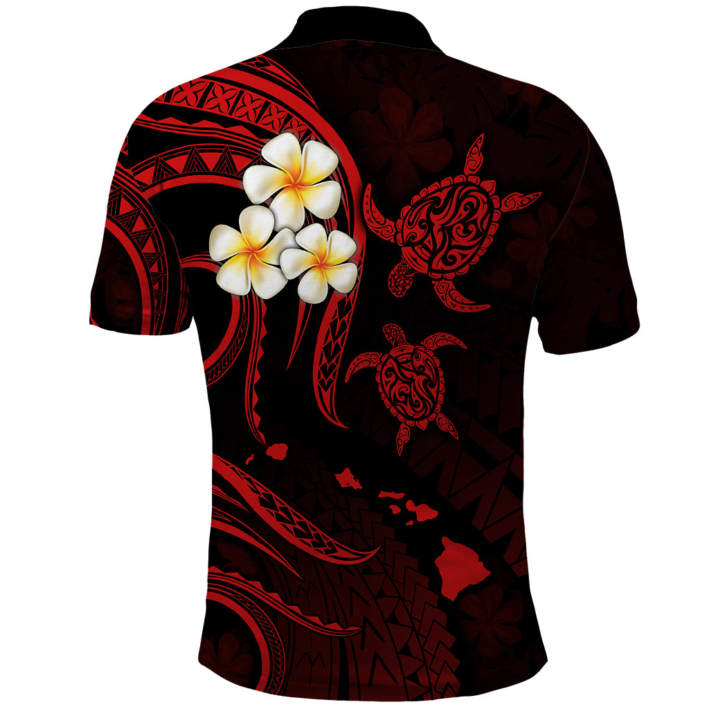 Custom Lanai Hawaii Polo Shirt Polynesian Tattoo and Pacific Plumeria Red Vibe LT9 - Polynesian Pride