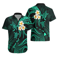 Personalised Lanai Hawaii Hawaiian Shirt Polynesian Tattoo and Pacific Plumeria Turquoise Vibe LT9 - Polynesian Pride