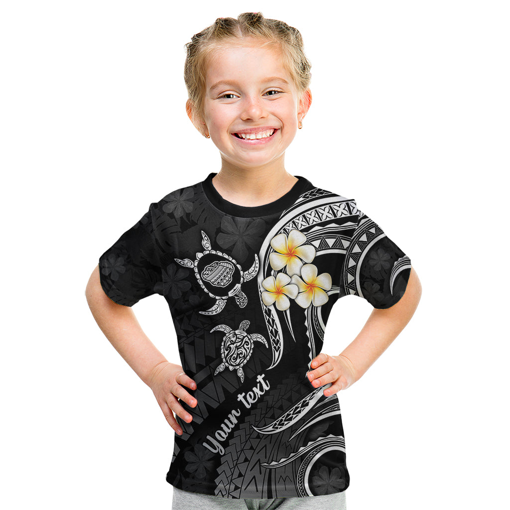 Personalised Kauai Hawaii Kid T Shirt Polynesian Tattoo and Pacific Plumeria White Vibe LT9 White - Polynesian Pride