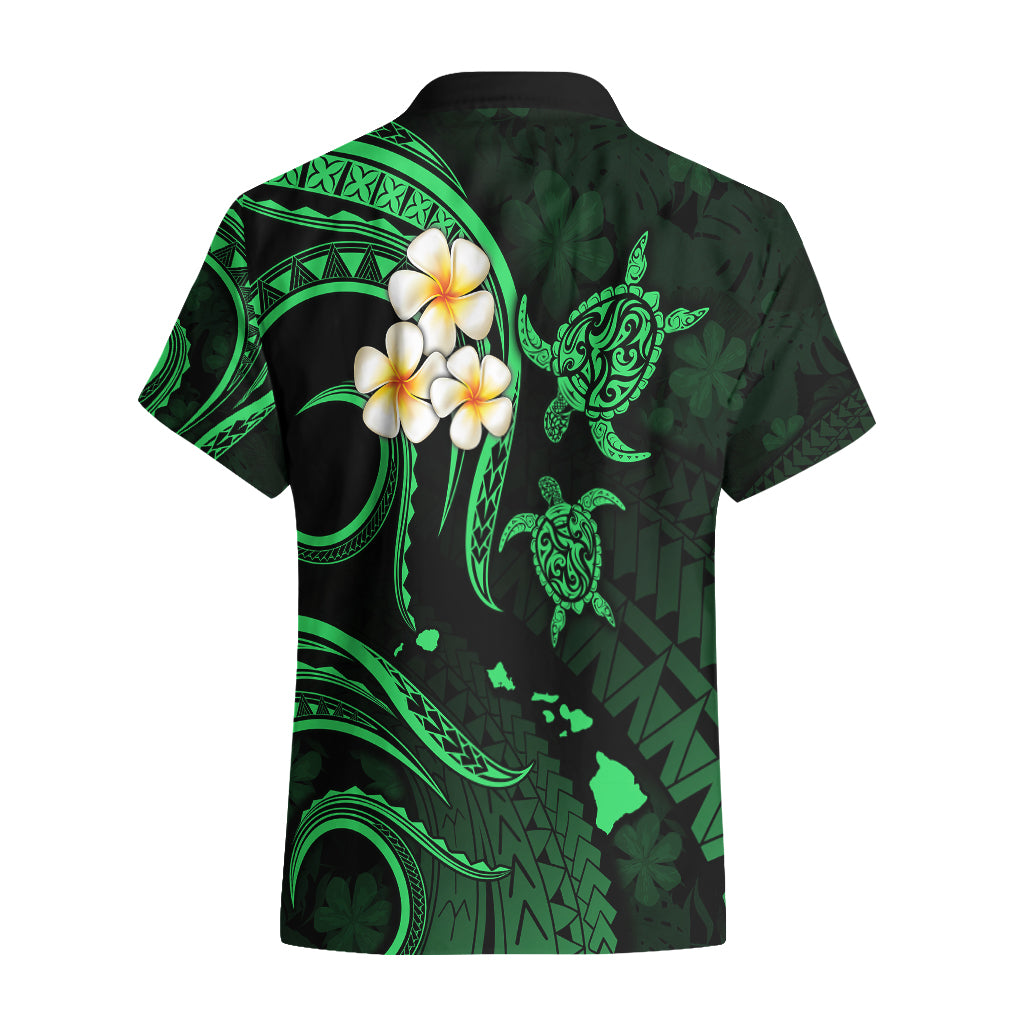 Personalised Kahoolawe Hawaii Hawaiian Shirt Polynesian Tattoo and Pacific Plumeria Green Vibe LT9 - Polynesian Pride