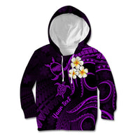 Personalised Kahoolawe Hawaii Kid Hoodie Polynesian Tattoo and Pacific Plumeria Purple Vibe LT9 Hoodie Purple - Polynesian Pride