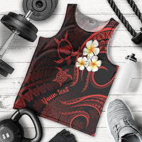 Personalised Kahoolawe Hawaii Men Tank Top Polynesian Tattoo and Pacific Plumeria Red Vibe LT9 Red - Polynesian Pride