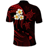 Custom Kahoolawe Hawaii Polo Shirt Polynesian Tattoo and Pacific Plumeria Red Vibe LT9 - Polynesian Pride