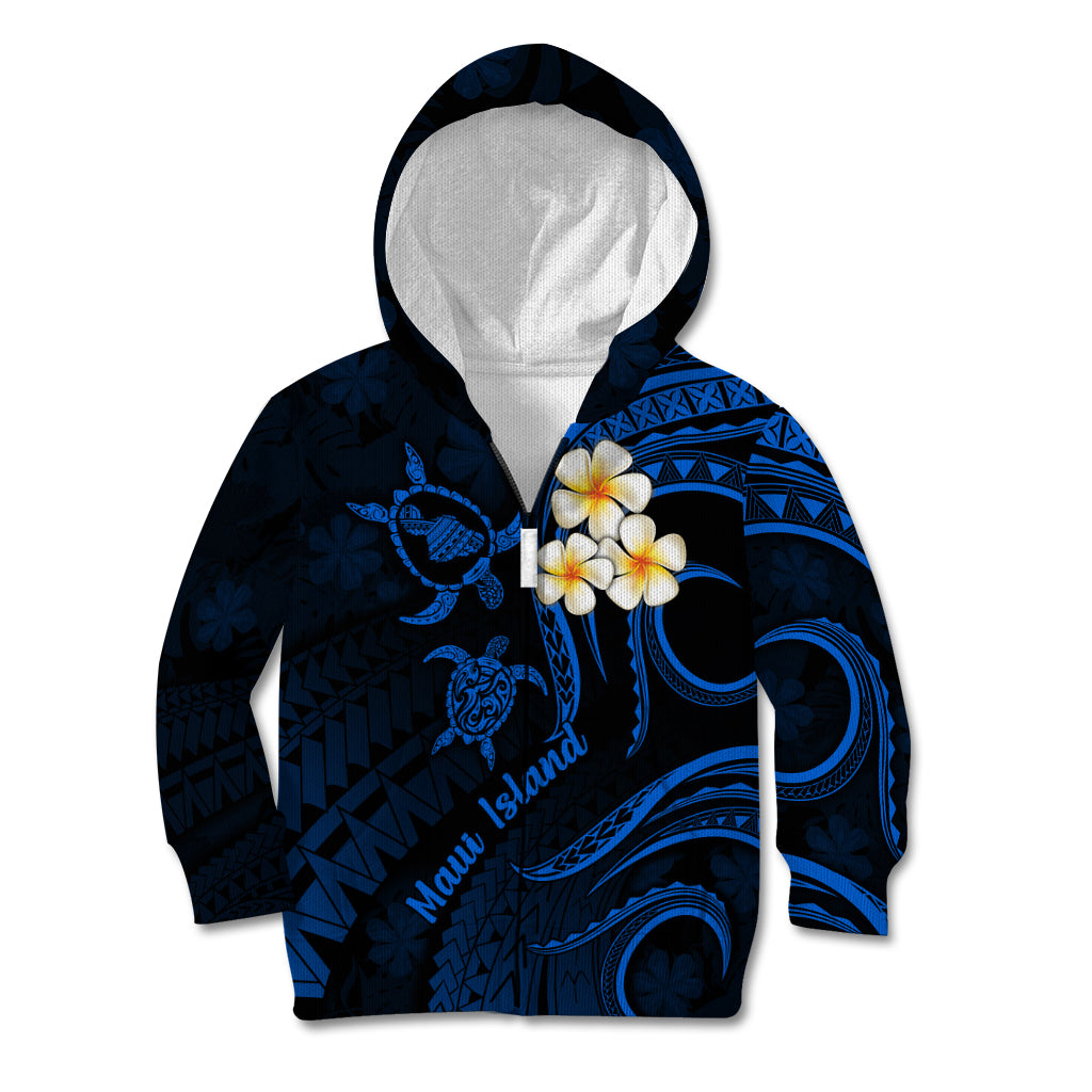 Hawaii Kid Hoodie Maui Islands Pacific Plumeria Blue Vibe LT9 - Polynesian Pride