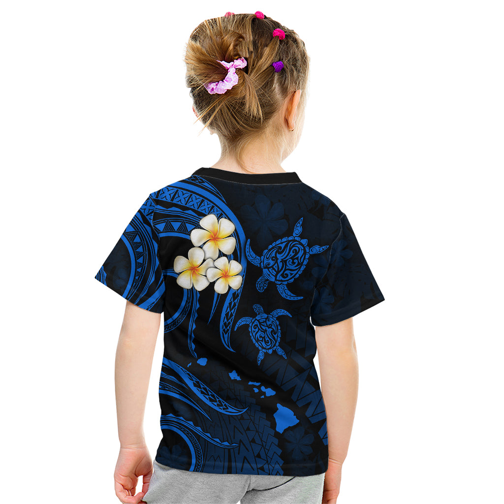 Hawaii Kid T Shirt Maui Islands Pacific Plumeria Blue Vibe LT9 - Polynesian Pride