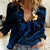 Hawaii Women Casual Shirt Maui Islands Pacific Plumeria Blue Vibe LT9 Female Blue - Polynesian Pride