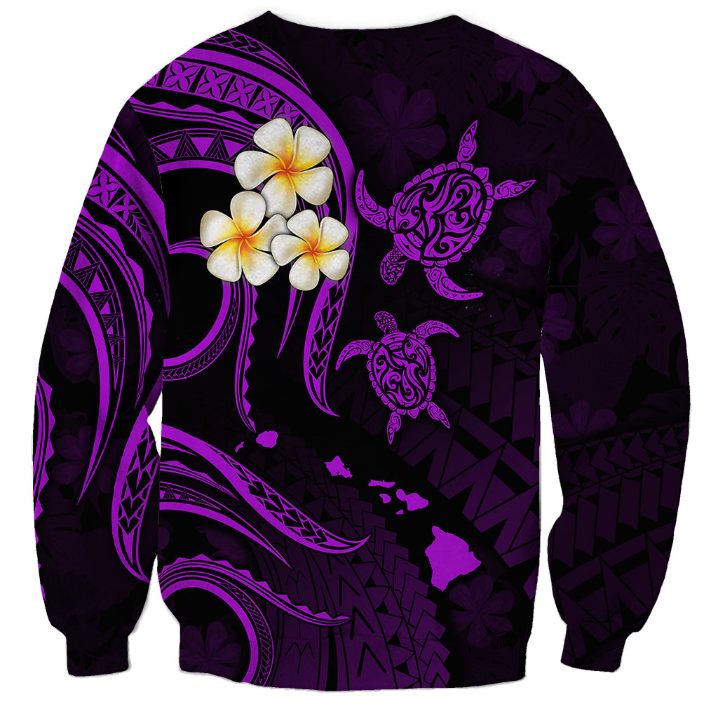 Hawaii Sweatshirt Maui Islands Pacific Plumeria Purple Vibe LT9 - Polynesian Pride