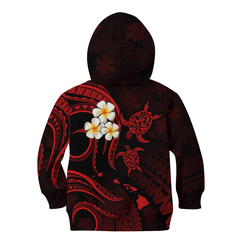 Hawaii Kid Hoodie Maui Islands Pacific Plumeria Red Vibe LT9 - Polynesian Pride