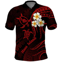 Hawaii Polo Shirt Maui Islands Pacific Plumeria Red Vibe LT9 Red - Polynesian Pride