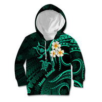 Hawaii Kid Hoodie Maui Islands Pacific Plumeria Turquoise Vibe LT9 Turquoise - Polynesian Pride