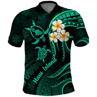 Hawaii Polo Shirt Maui Islands Pacific Plumeria Turquoise Vibe LT9 Turquoise - Polynesian Pride