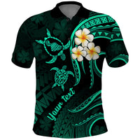 Custom Maui Hawaii Polo Shirt Polynesian Tattoo and Pacific Plumeria Turquoise Vibe LT9 Turquoise - Polynesian Pride
