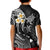 Personalised Maui Hawaii Kid Polo Shirt Polynesian Tattoo and Pacific Plumeria White Vibe LT9 - Polynesian Pride