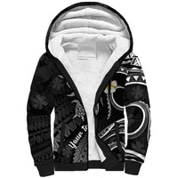Personalised Maui Hawaii Sherpa Hoodie Polynesian Tattoo and Pacific Plumeria White Vibe LT9 Unisex White - Polynesian Pride