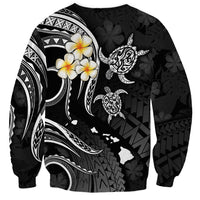 Personalised Maui Hawaii Sweatshirt Polynesian Tattoo and Pacific Plumeria White Vibe LT9 - Polynesian Pride
