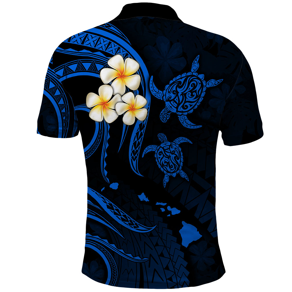 Hawaii Polo Shirt Oahu Islands Pacific Plumeria Blue Vibe LT9 - Polynesian Pride