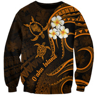 Hawaii Sweatshirt Oahu Islands Pacific Plumeria Gold Vibe LT9 Unisex Gold - Polynesian Pride