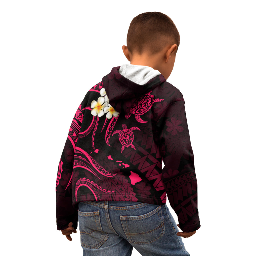 Hawaii Kid Hoodie Oahu Islands Pacific Plumeria Pink Vibe LT9 - Polynesian Pride