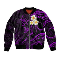 Hawaii Bomber Jacket Oahu Islands Pacific Plumeria Purple Vibe LT9 Unisex Purple - Polynesian Pride