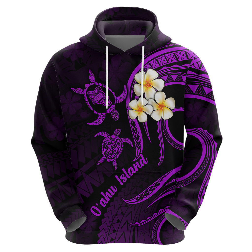 Hawaii Hoodie Oahu Islands Pacific Plumeria Purple Vibe LT9 - Polynesian Pride