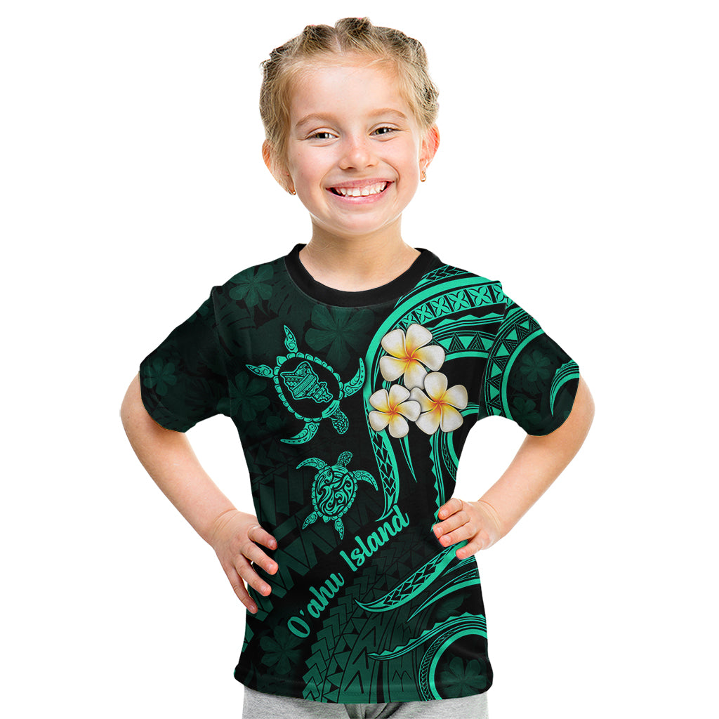 Hawaii Kid T Shirt Oahu Islands Pacific Plumeria Turquoise Vibe LT9 Turquoise - Polynesian Pride