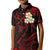 Personalised Oahu Hawaii Kid Polo Shirt Polynesian Tattoo and Pacific Plumeria Red Vibe LT9 Kid Red - Polynesian Pride