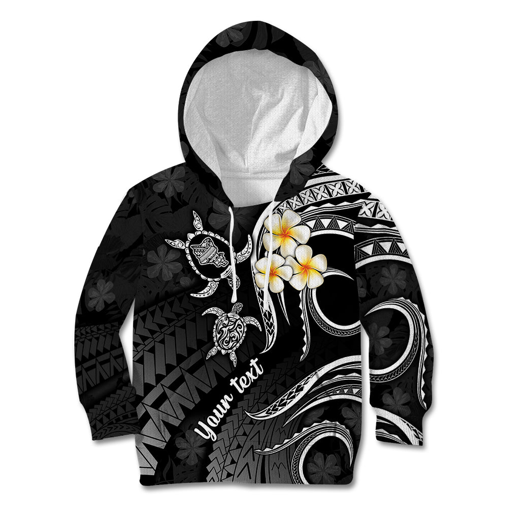 Personalised Oahu Hawaii Kid Hoodie Polynesian Tattoo and Pacific Plumeria White Vibe LT9 Hoodie White - Polynesian Pride