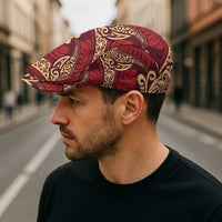 Luxury Red Monstera Jeff Hat Polynesian Tribal Pattern LT01 - Polynesian Pride