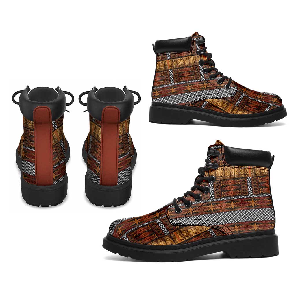 Malo e Lelei Tonga All Season Boots Tongan Ngatu Tapa Cloth LT14 - Polynesian Pride