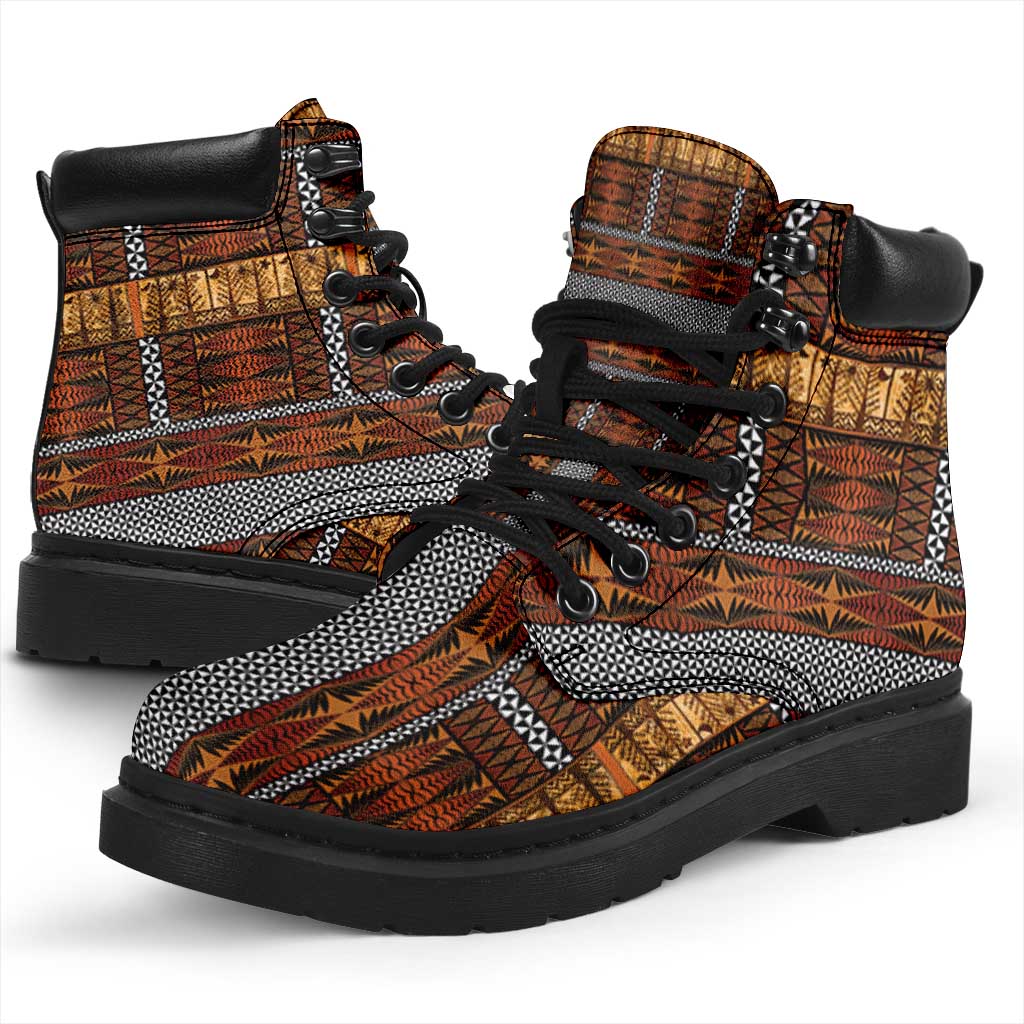 Malo e Lelei Tonga All Season Boots Tongan Ngatu Tapa Cloth LT14 - Polynesian Pride