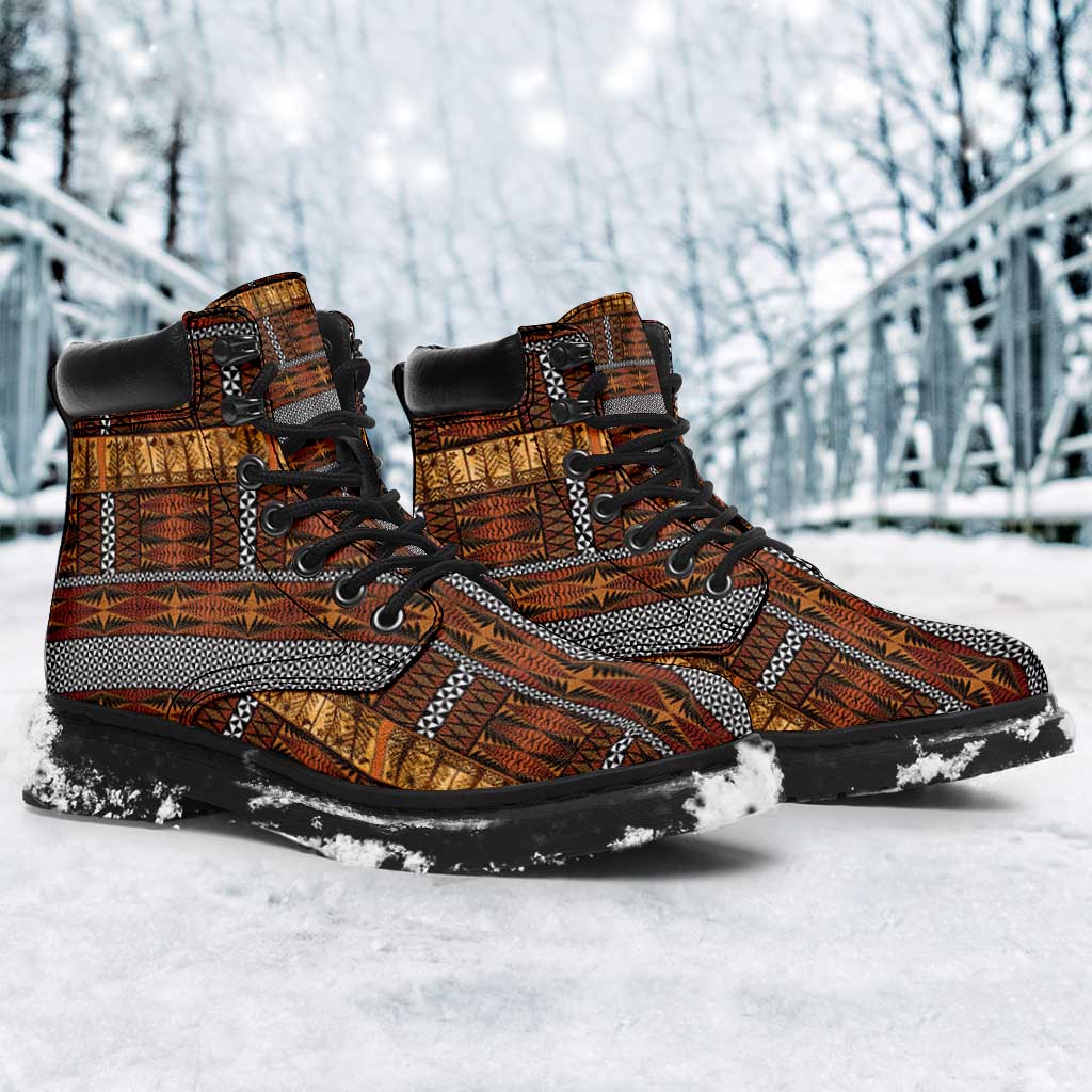 Malo e Lelei Tonga All Season Boots Tongan Ngatu Tapa Cloth LT14 - Polynesian Pride