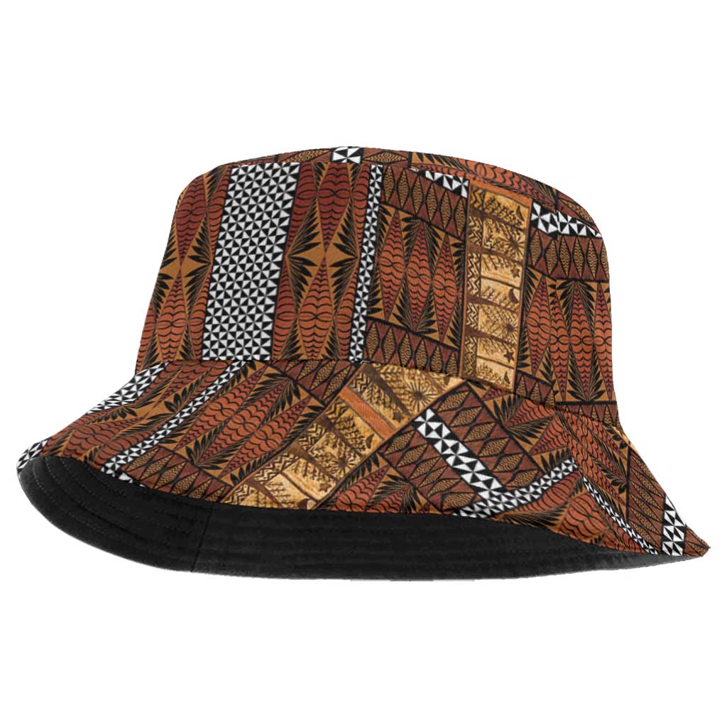 Malo e Lelei Tonga Bucket Hat Tongan Ngatu Tapa Cloth - Polynesian Pride