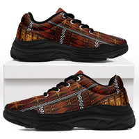 Malo e Lelei Tonga Chunky Sneakers Tongan Ngatu Tapa Cloth LT14 Orange - Polynesian Pride