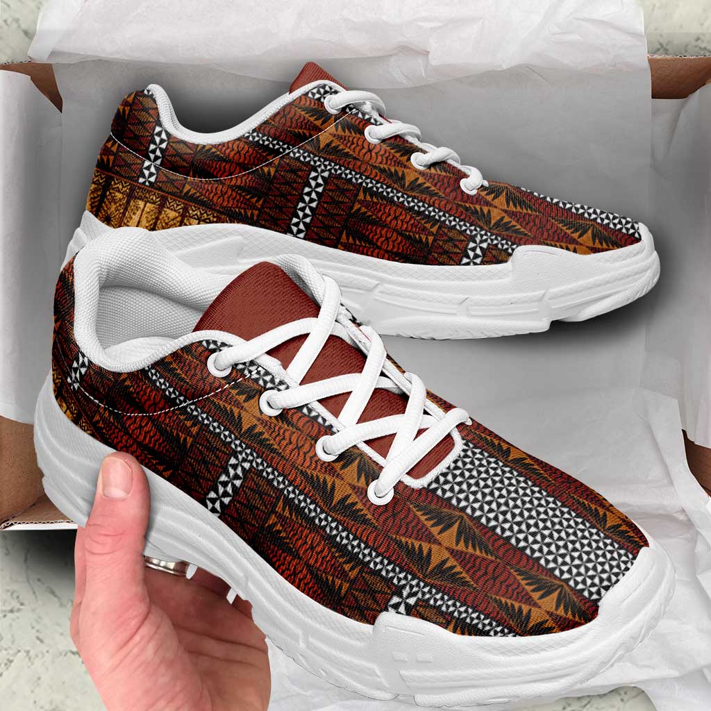 Malo e Lelei Tonga Chunky Sneakers Tongan Ngatu Tapa Cloth LT14 - Polynesian Pride