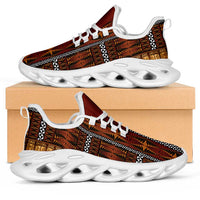 Malo e Lelei Tonga Clunky Sneakers Tongan Ngatu Tapa Cloth LT14 Orange - Polynesian Pride