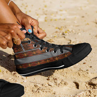 Malo e Lelei Tonga High Top Shoes Tongan Ngatu Tapa Cloth - Polynesian Pride