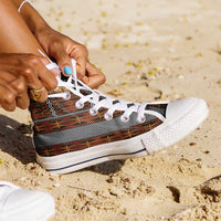Malo e Lelei Tonga High Top Shoes Tongan Ngatu Tapa Cloth - Polynesian Pride