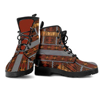Malo e Lelei Tonga Leather Boots Tongan Ngatu Tapa Cloth LT14 - Polynesian Pride