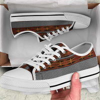Malo e Lelei Tonga Low Top Shoes Tongan Ngatu Tapa Cloth LT14 Orange - Polynesian Pride